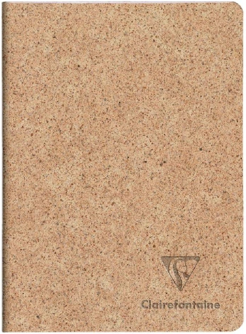 Clairefontaine Rhodia 83524C - A Piqué Sewn Notebook Cover Paper made from Cocoa Shells - A5 14.8x21 cm 96 Lined Pages 90g Ivory Paper - With Flap - Jeans&Cocoa Collection