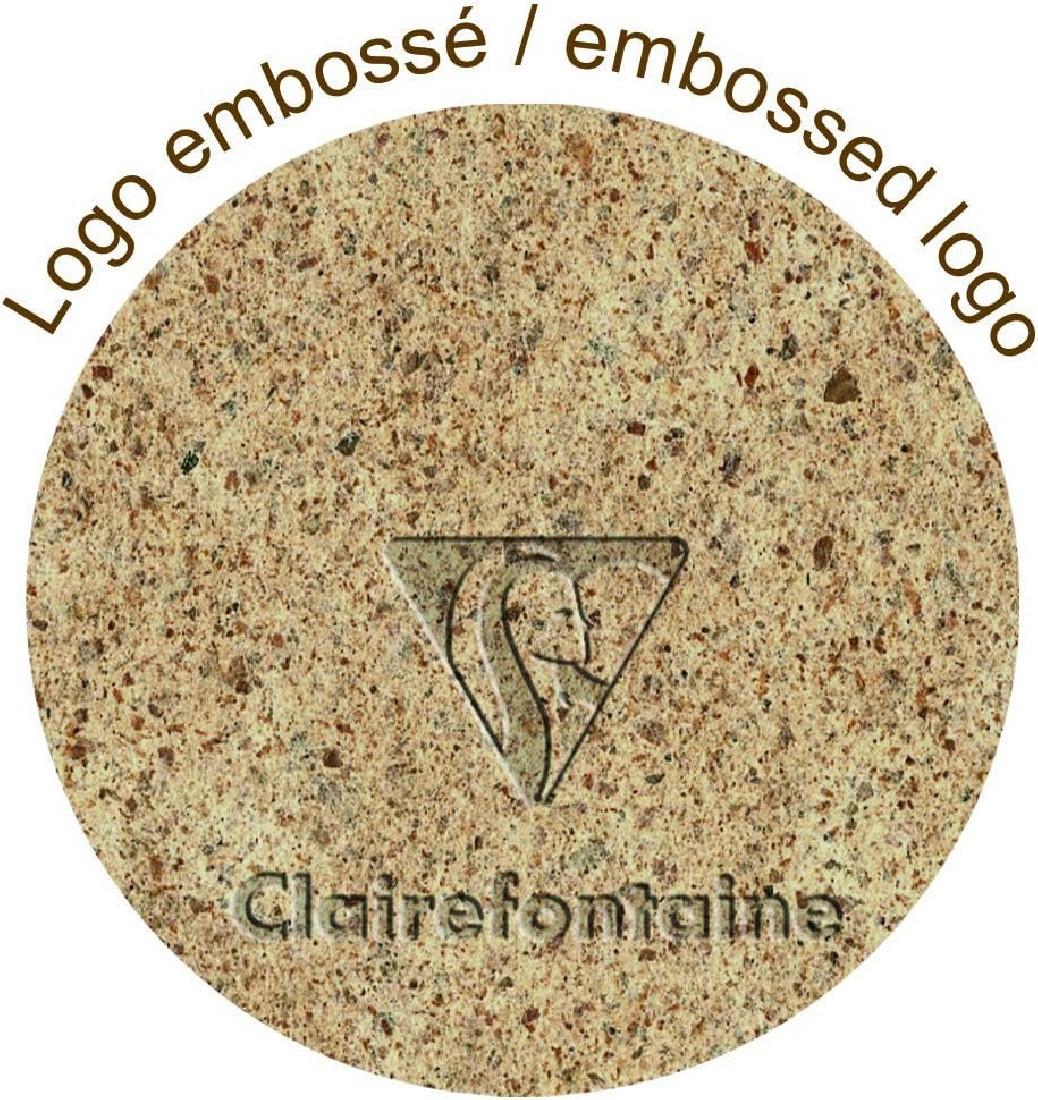 Clairefontaine Rhodia 83524C - A Piqué Sewn Notebook Cover Paper made from Cocoa Shells - A5 14.8x21 cm 96 Lined Pages 90g Ivory Paper - With Flap - Jeans&Cocoa Collection