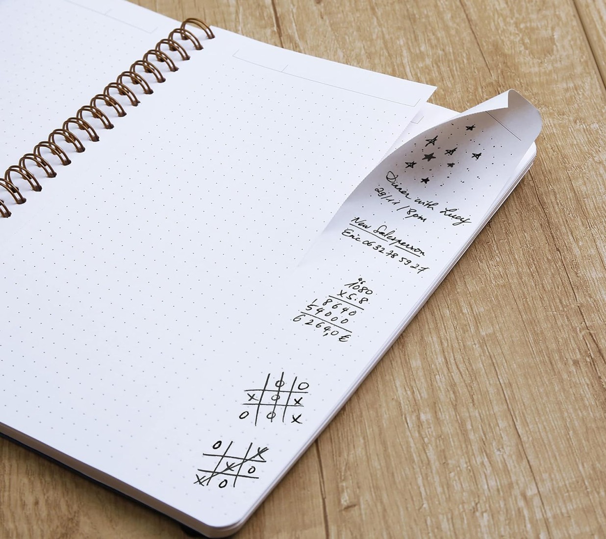 Clairefontaine Rhodia 78343C Age Bag Collection A My.Notes Tobacco Tear-Off Margin Spiral Notebook - A5+ 16x21 cm - 120 DOT Tear-Off Pages - 90 g White Paper - Leather Grain Glossy Card Cover