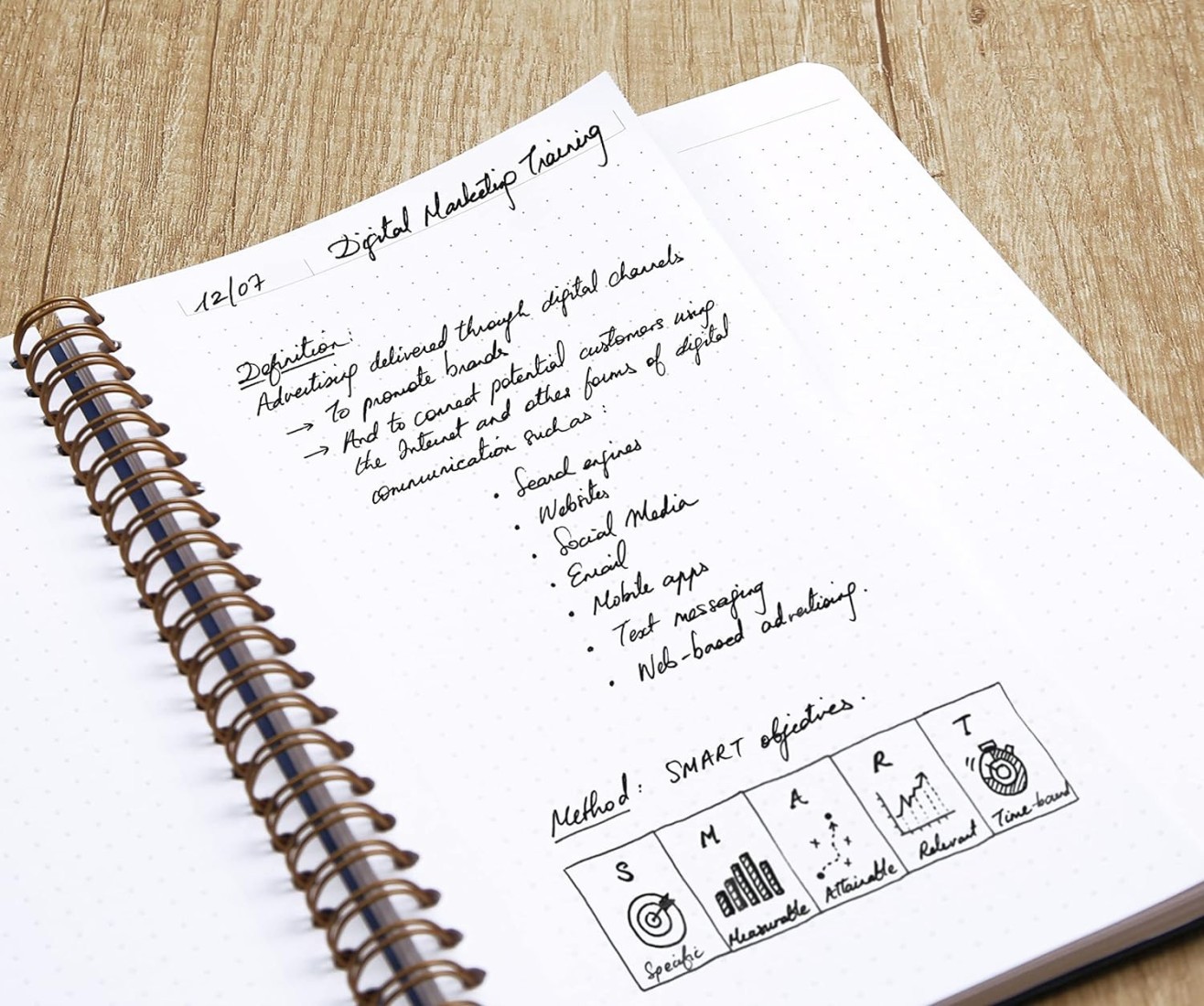 Clairefontaine 78346C Collection Age Bag A My.Notes Tabac Spiral Notebook with Tear-Off Margins - A4 21 x 29.7 cm - 120 Lined Tear-Off Pages - 90g White Paper - Leather Grain Gloss Card Cover