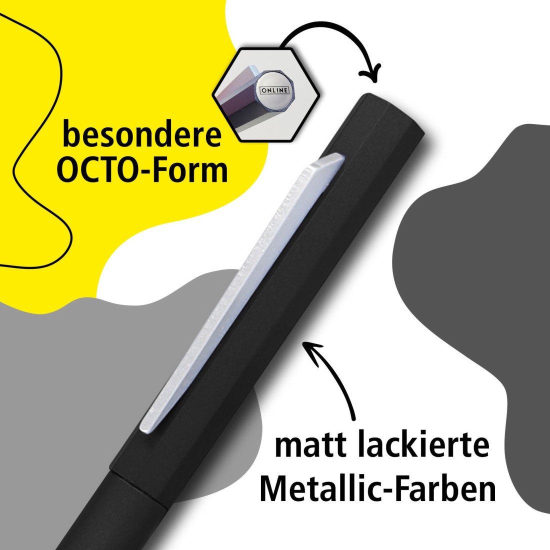 Ballpen Metal Octopen Black with leather case 34689 Online