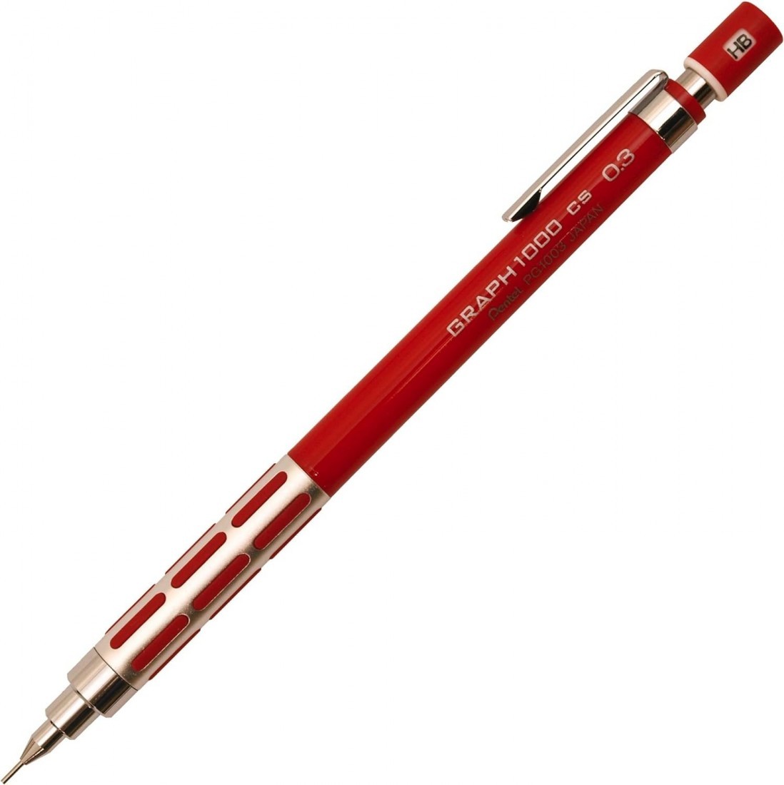 Pentel Mechanical Pencil, Graph 1000 CS, for Draft, 0.3mm, Red (PG1003CS-B)