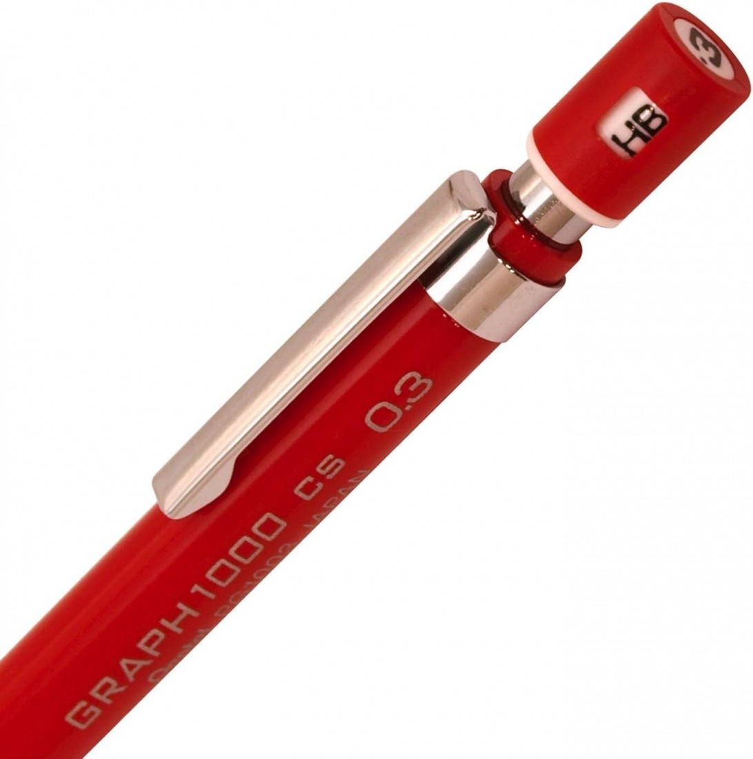 Pentel Mechanical Pencil, Graph 1000 CS, for Draft, 0.3mm, Red (PG1003CS-B)