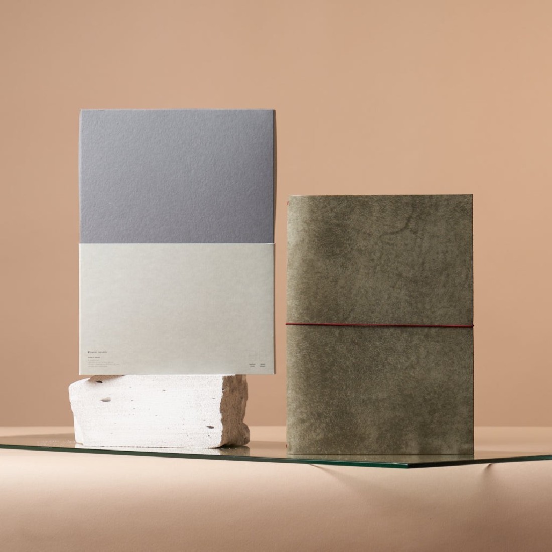 Paper Republic grand voyageur A4 stone grey leather journal.