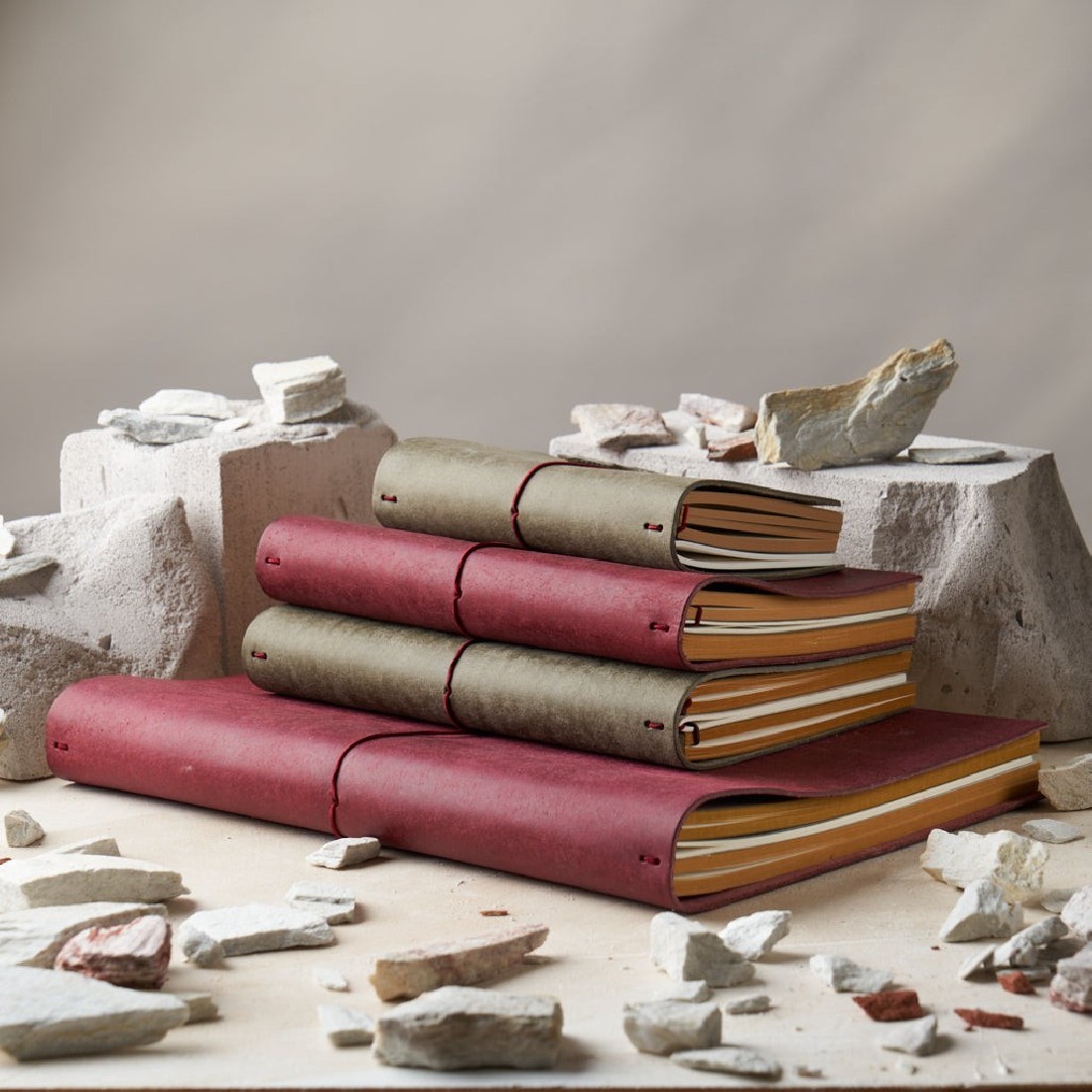 Paper Republic grand voyageur A4 stone grey leather journal.