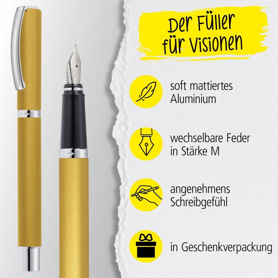 Fountain Pen Vision, Satin Golden Sand, 32642 Online