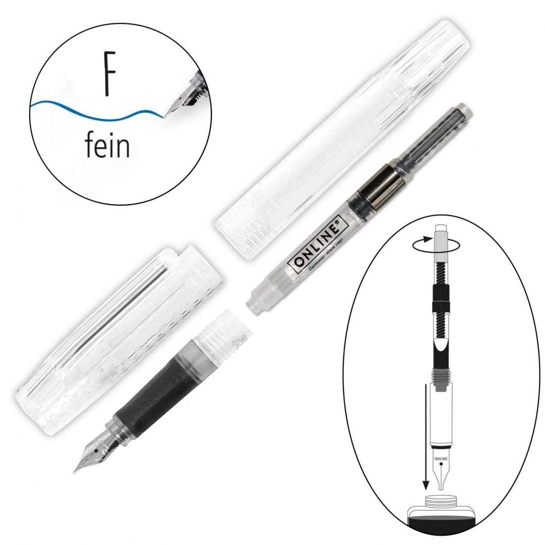 Fountain pen Bachelor Ice F with Converter 54115 Online