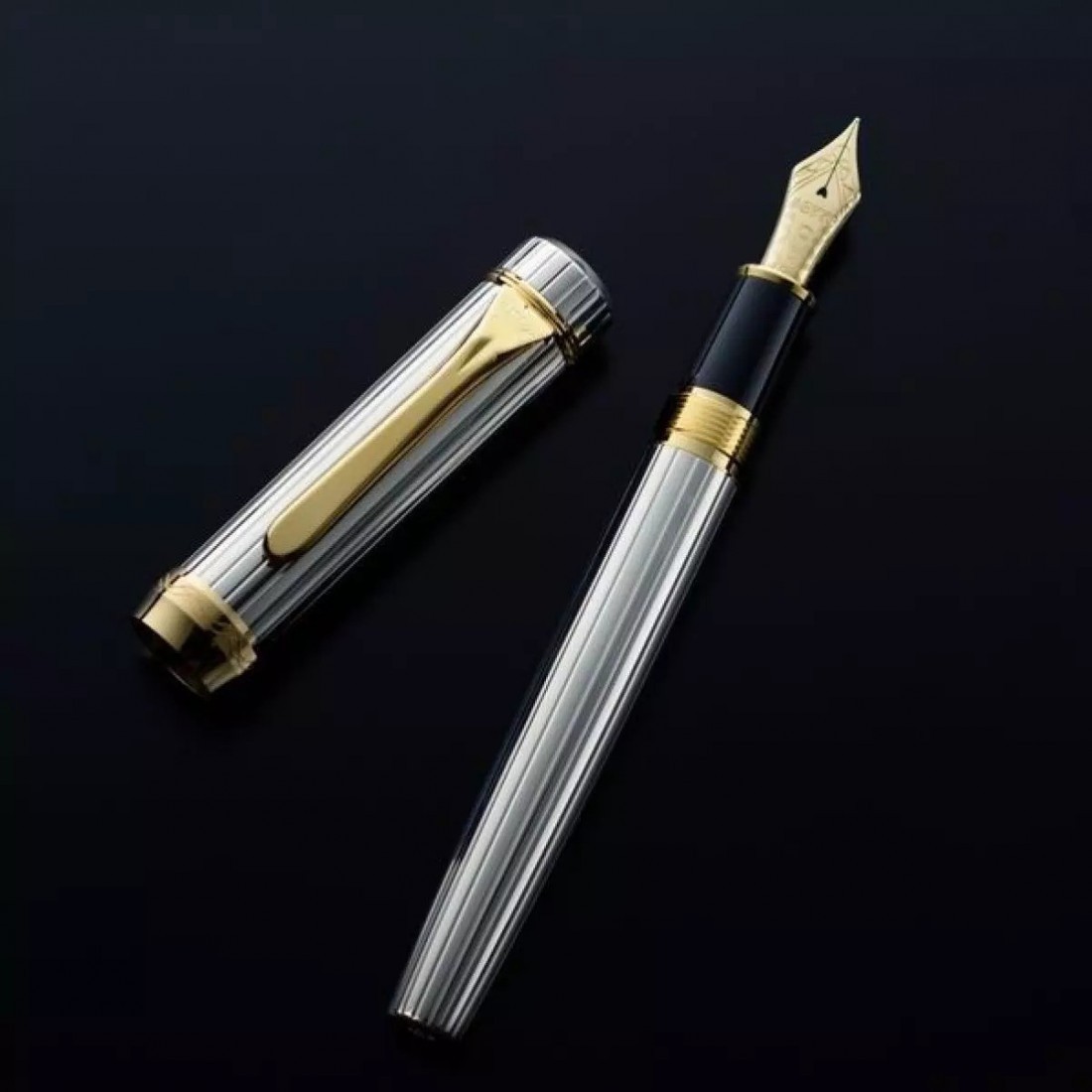Platinum solid silver striped fountain pen PTS-5000