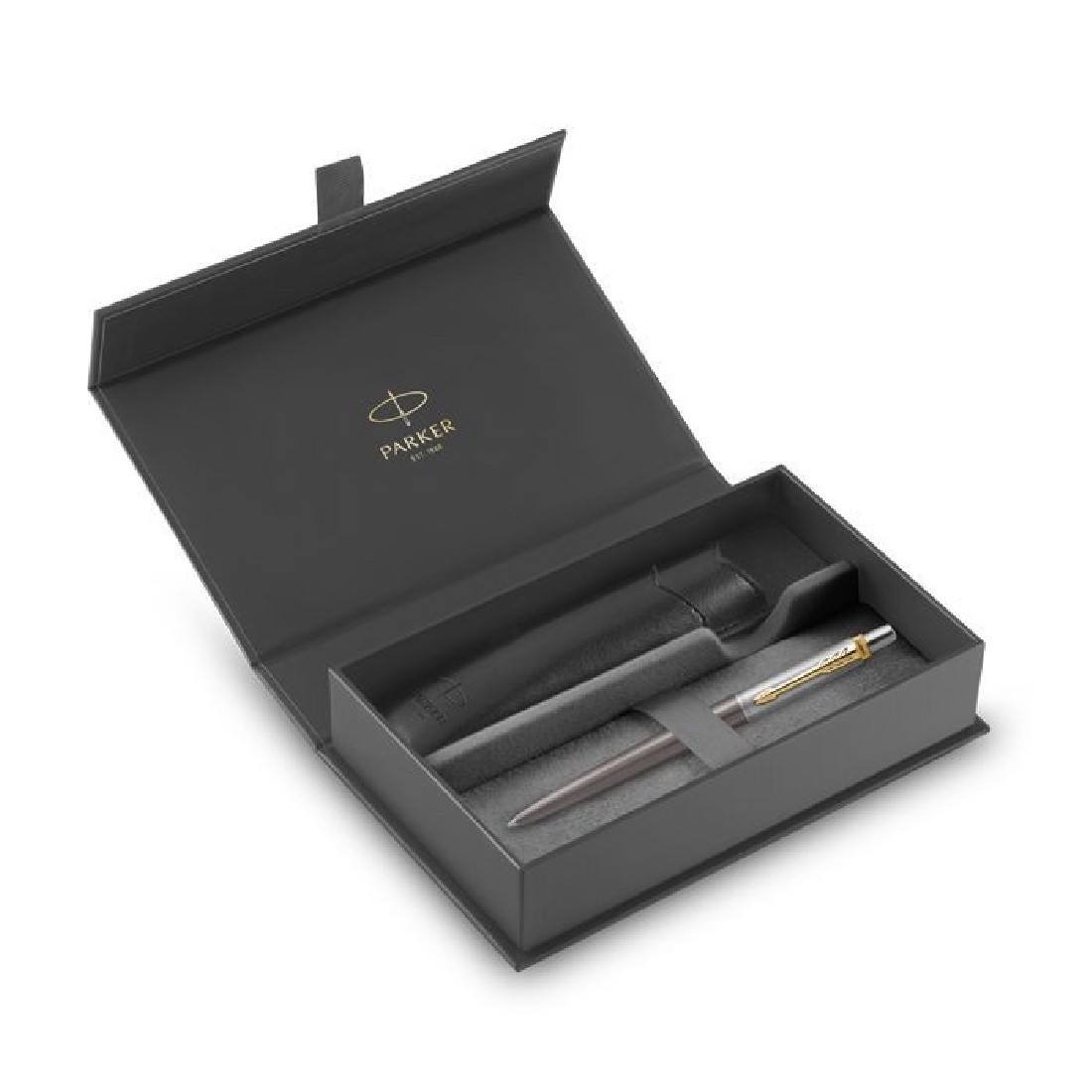 Parker Jotter Core Grey GT ballpen and Black Pouch p