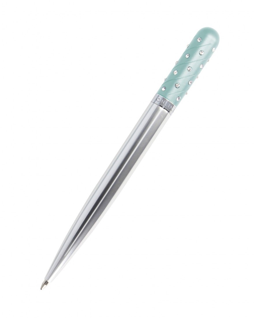 Online Ballpen Crystal Pen Turquoise, metal, in gift box 37079