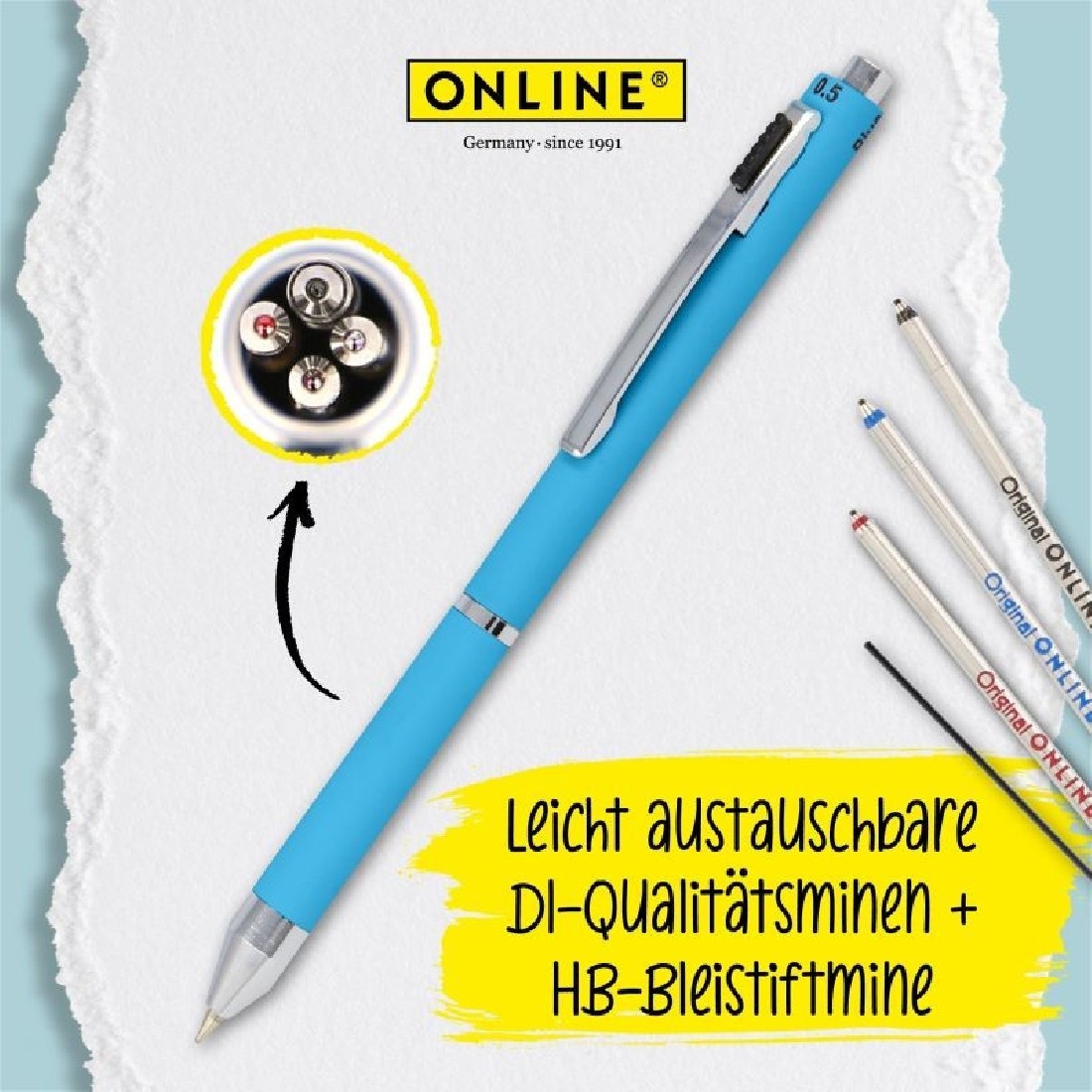 Online Ballpen Multipen 4-in-1 Blue 32072