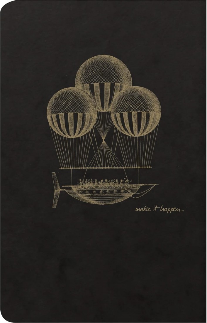 Clairefontaine 102506 °C Flying Spirit Notebook, 11 x 17 cm 96 Ruled Pages 90 g Ivory Black