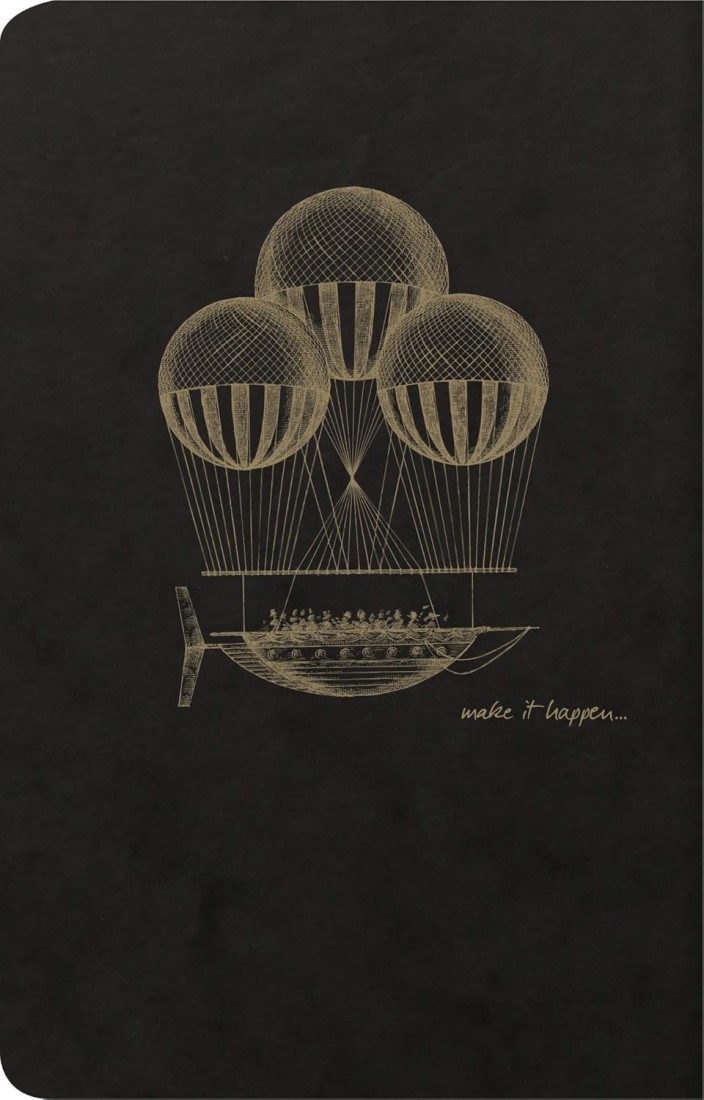 Clairefontaine 102506 °C Flying Spirit Notebook, 11 x 17 cm 96 Ruled Pages 90 g Ivory Black