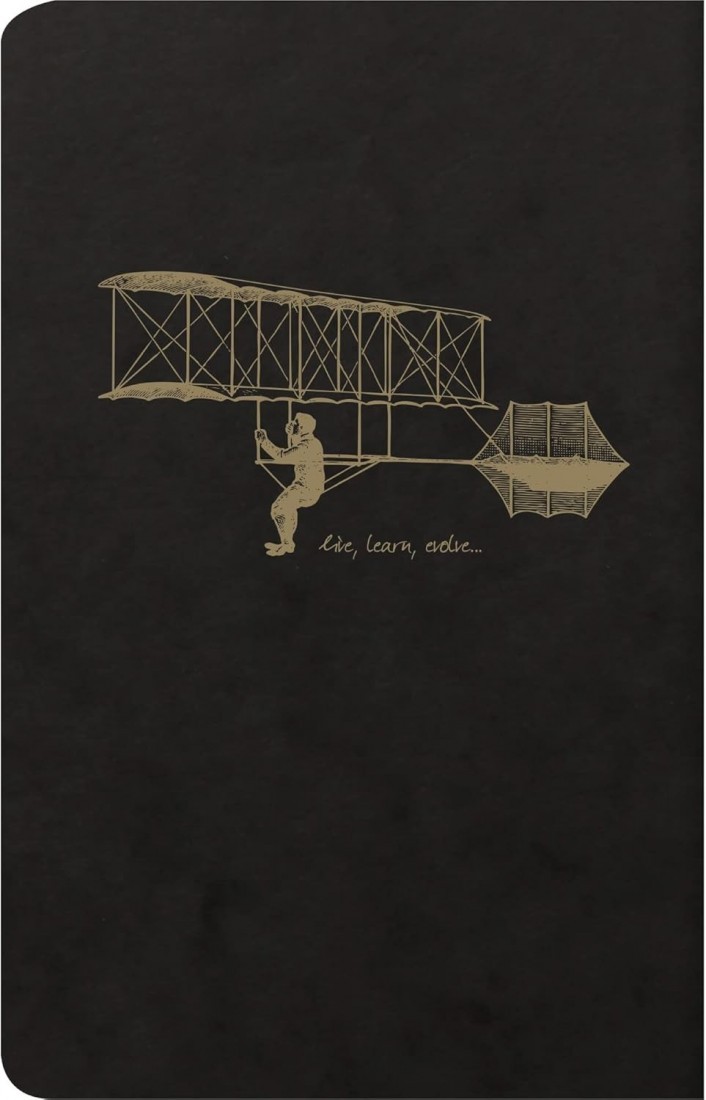 Clairefontaine 102506 °C Flying Spirit Notebook, 11 x 17 cm 96 Ruled Pages 90 g Ivory Black