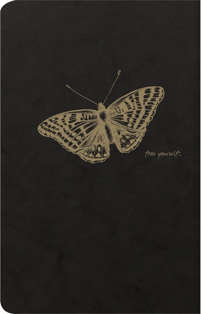 Clairefontaine 102506 °C Flying Spirit Notebook, 11 x 17 cm 96 Ruled Pages 90 g Ivory Black