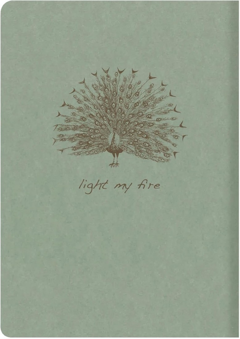 Clairefontaine 107536C - Flying Spirit Green Notebook Textile Stitching 14.8 x 21 cm 96 Pages Ruled  Ivory Paper 90g