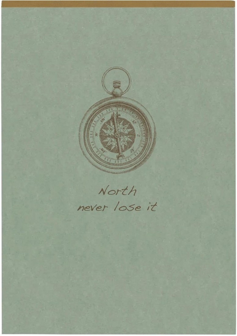 Clairefontaine - 107636C – A pad with glue head Flying Spirit A5, 14.8 x 21 cm, 140 pages, lined, removable, ivory paper, 90 g, cardboard cover, green