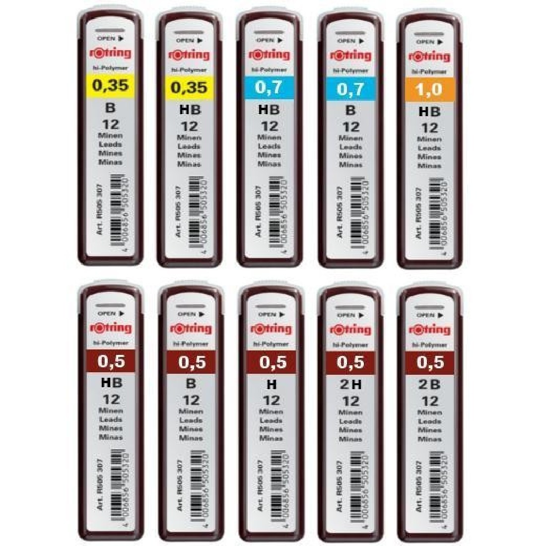 REFILL LEADS TIKKY HI-POLYMER 0,35MM B ROTRING