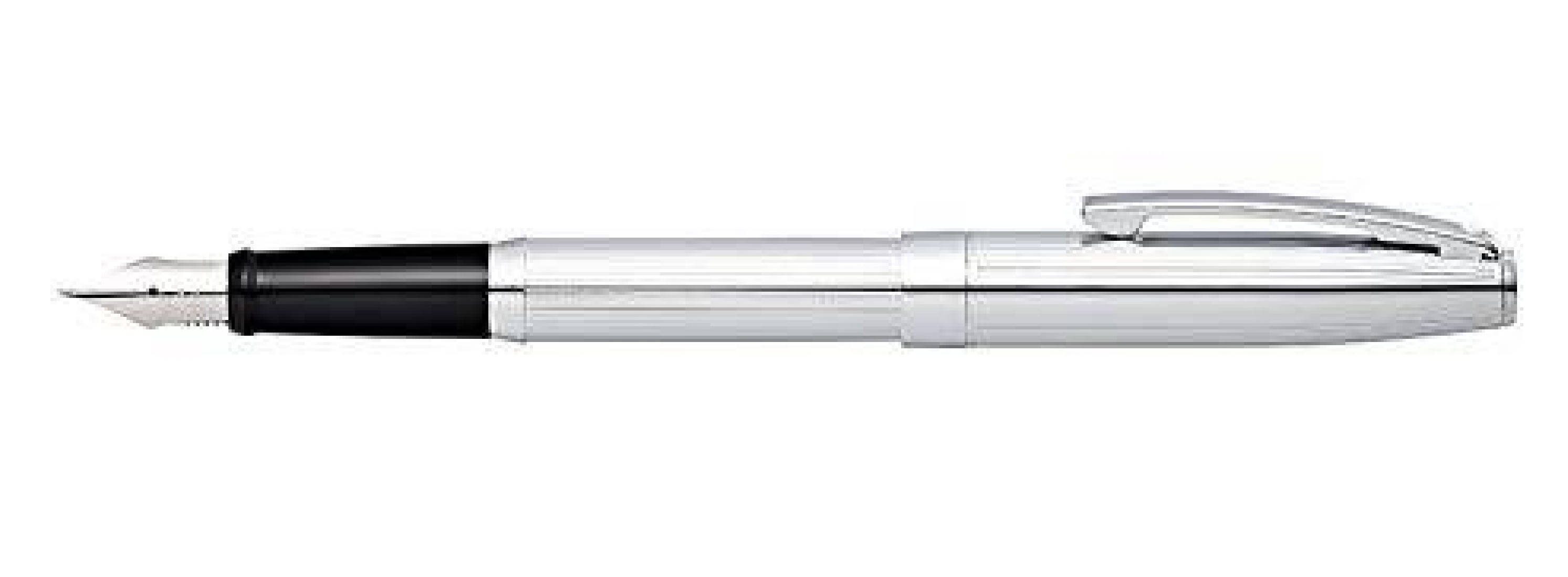 Sheaffer Sagaris fluted shinny chrome CT Fountain Pen 9481-0