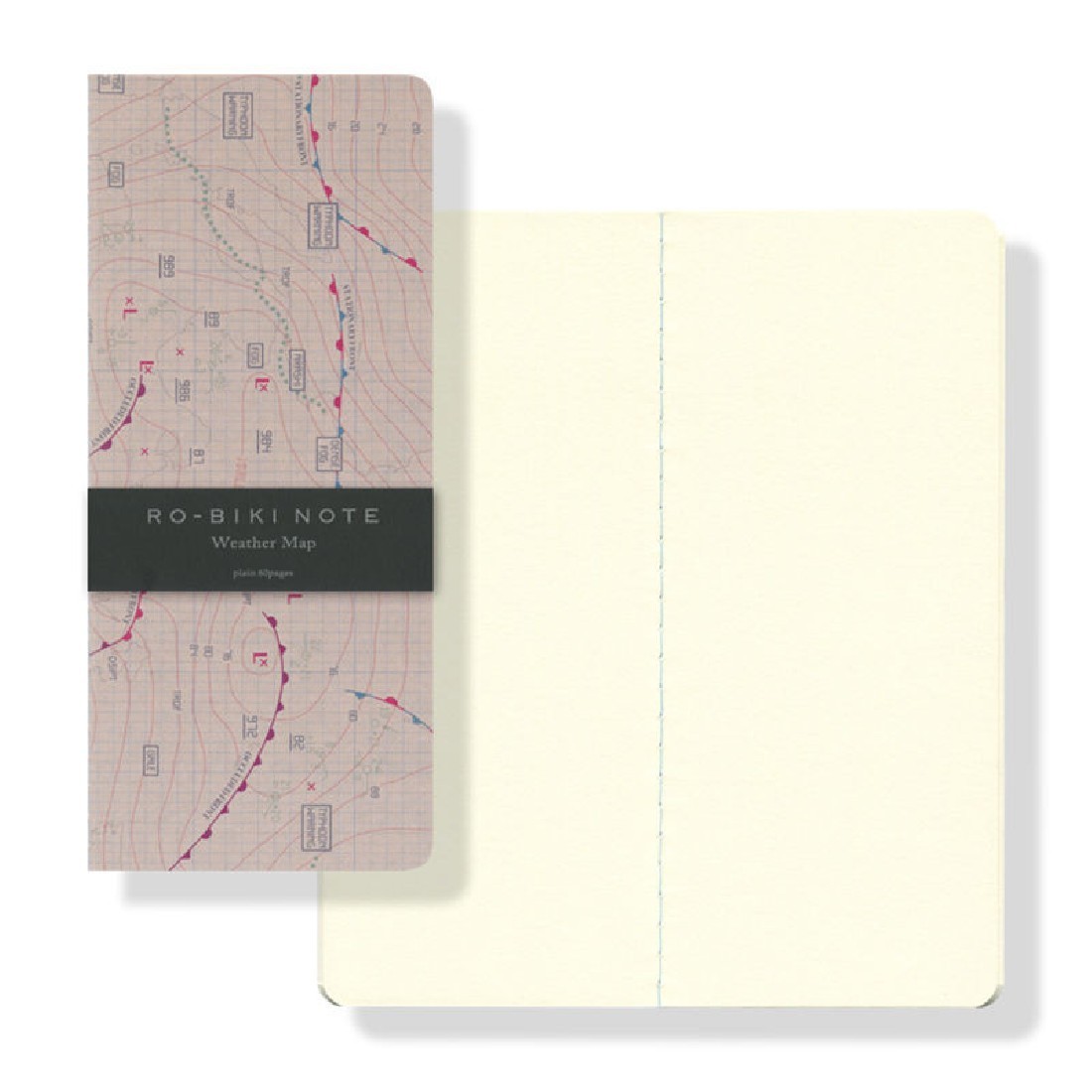 Yamamoto notebook Ro-biki weather map, plain  91×210 mm, 60 pages