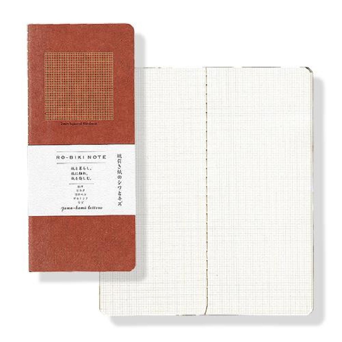 Yamamoto notebook Ro-biki basic style 2mm Squared  91×210 mm, 60 pages GA017