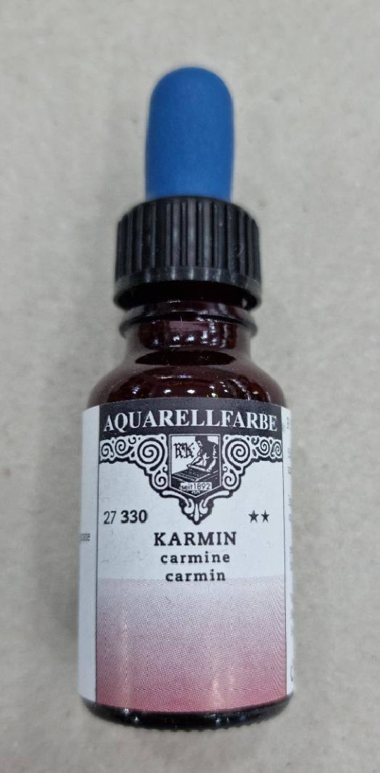 Rohrer & Klingner water colour for artists 12ml pipette bottle Carmine