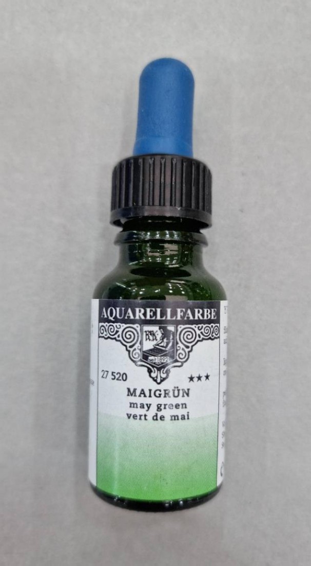 Rohrer & Klingner water colour for artists 12ml pipette bottle may green