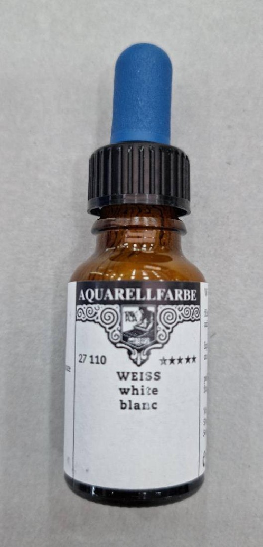 Rohrer & Klingner water colour for artists 12ml pipette bottle White