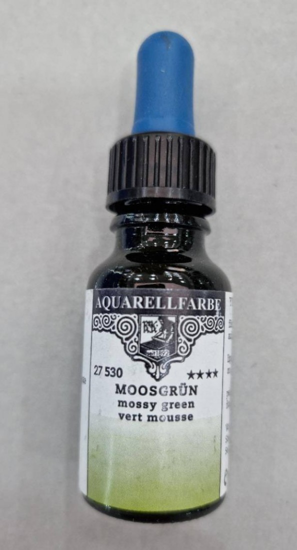 Rohrer & Klingner water colour for artists 12ml pipette bottle mossy green