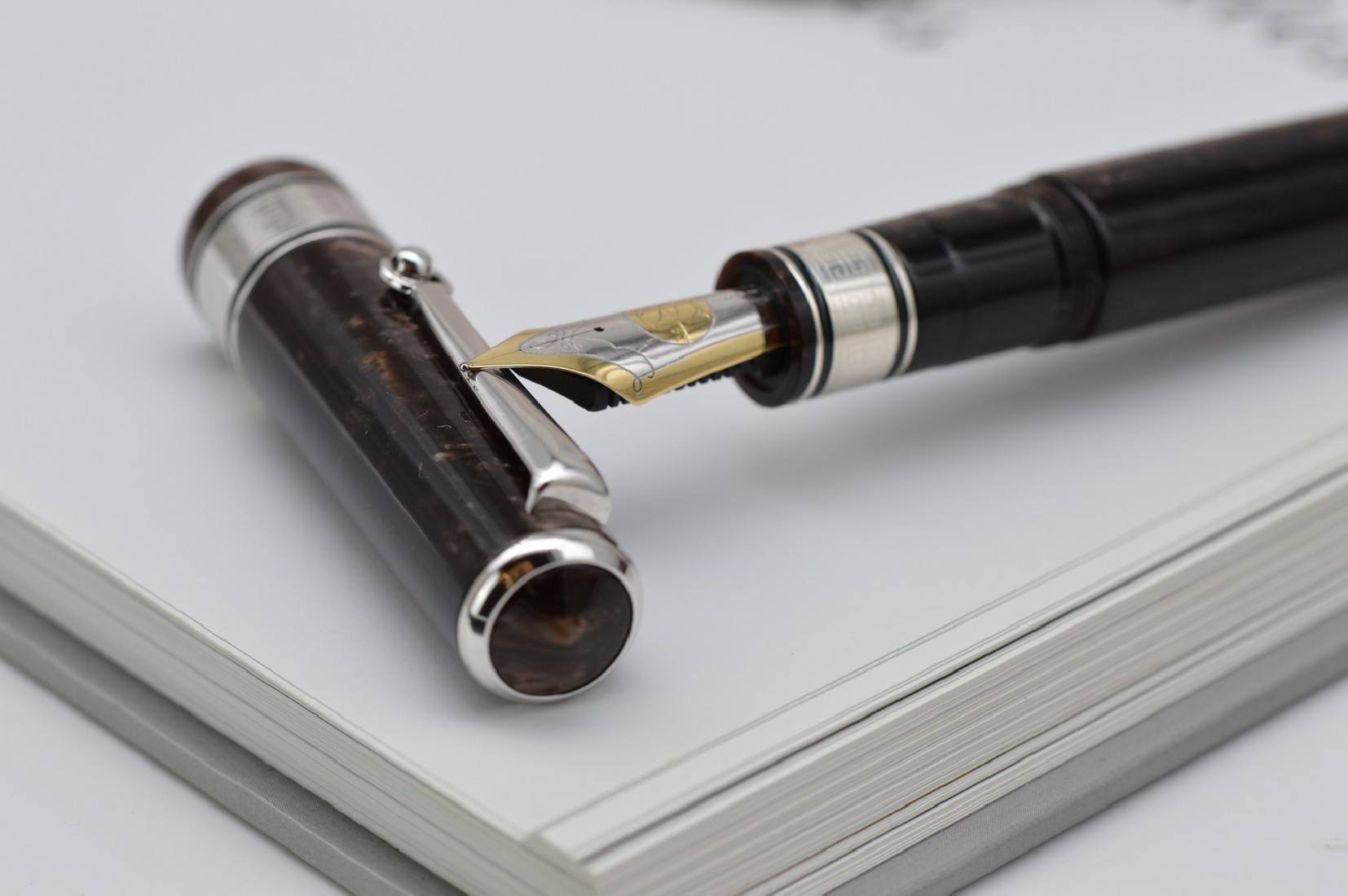 Santini Italia Giant Obsession Fine Flexy 14k nr.8 nib with ebonite feeder and piston filler pen