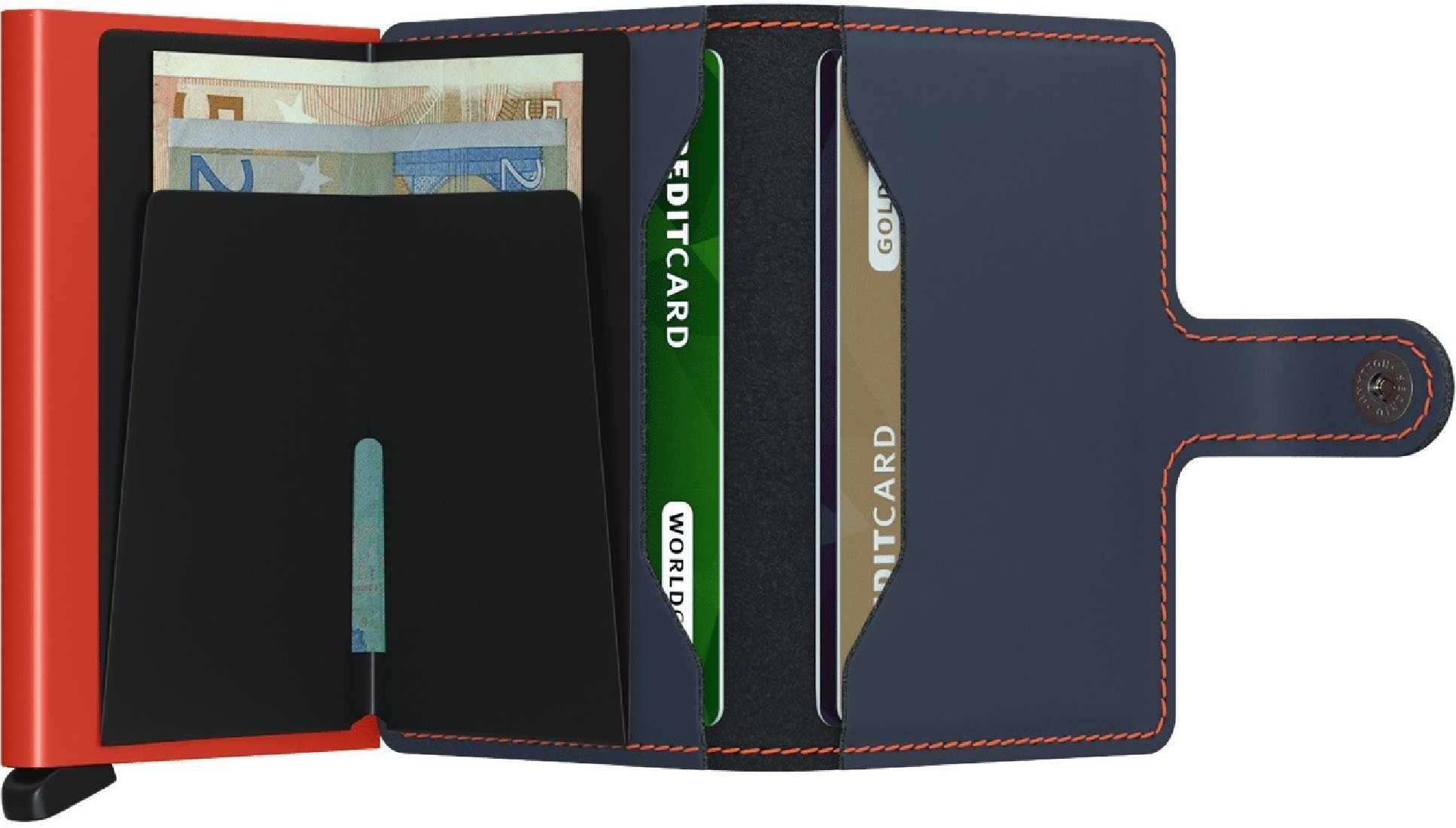SECRID MINIWALLET MM MATTE NIGHTBLUE  ORANGE