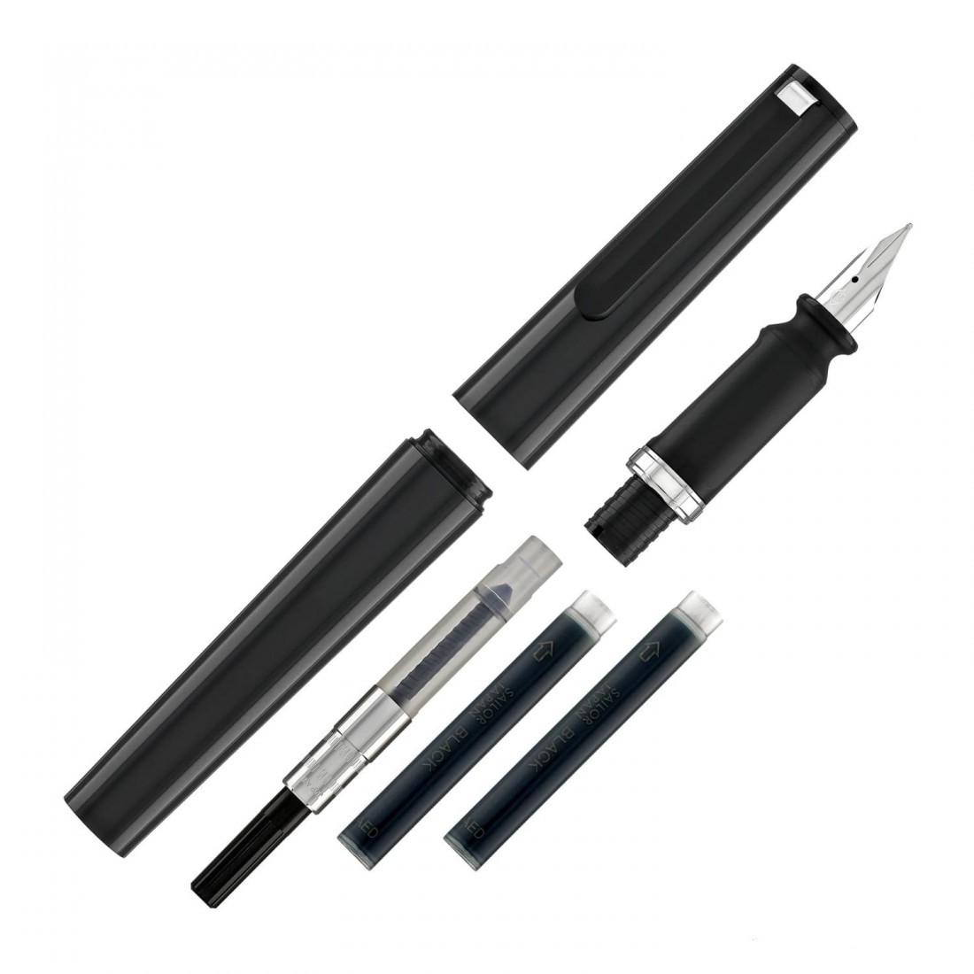 Sailor Compass Tuzu Black Fountain Pen with converter  11-0453