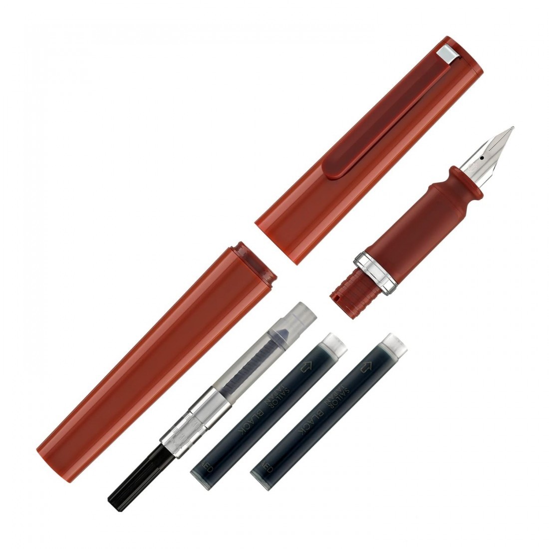 Sailor Adjust Tuzu Red Fountain Pen with converter 12-0541