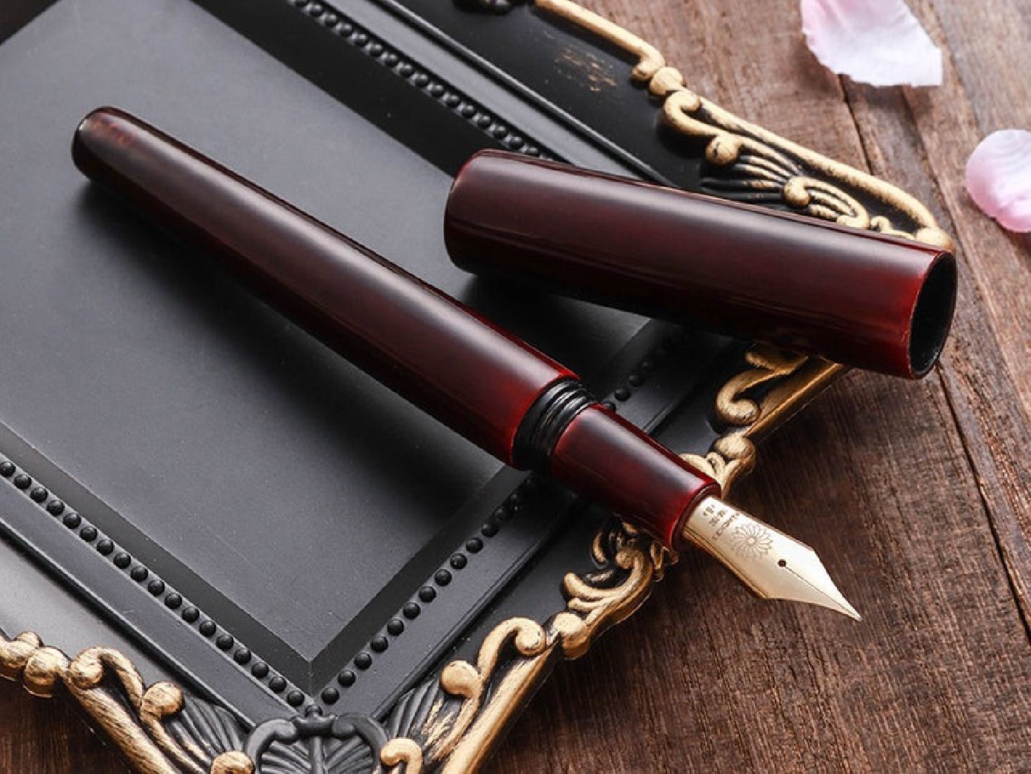 Wancher Fuzhou Urushi Aka-tamenuri steel nib