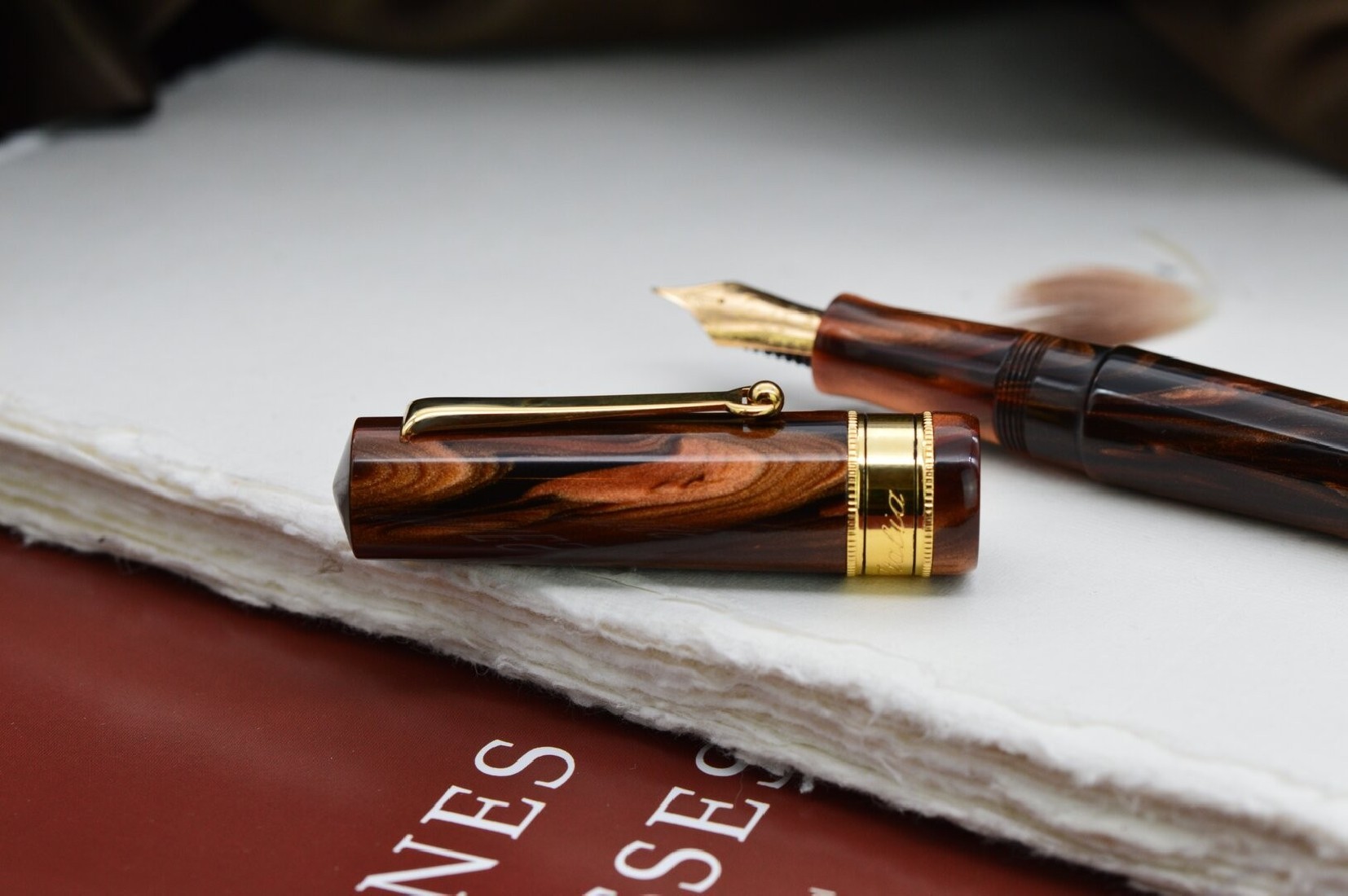 Santini Italia Libra Rosewood GP  piston filler pen with ebonite feeder superflexy nib 14k