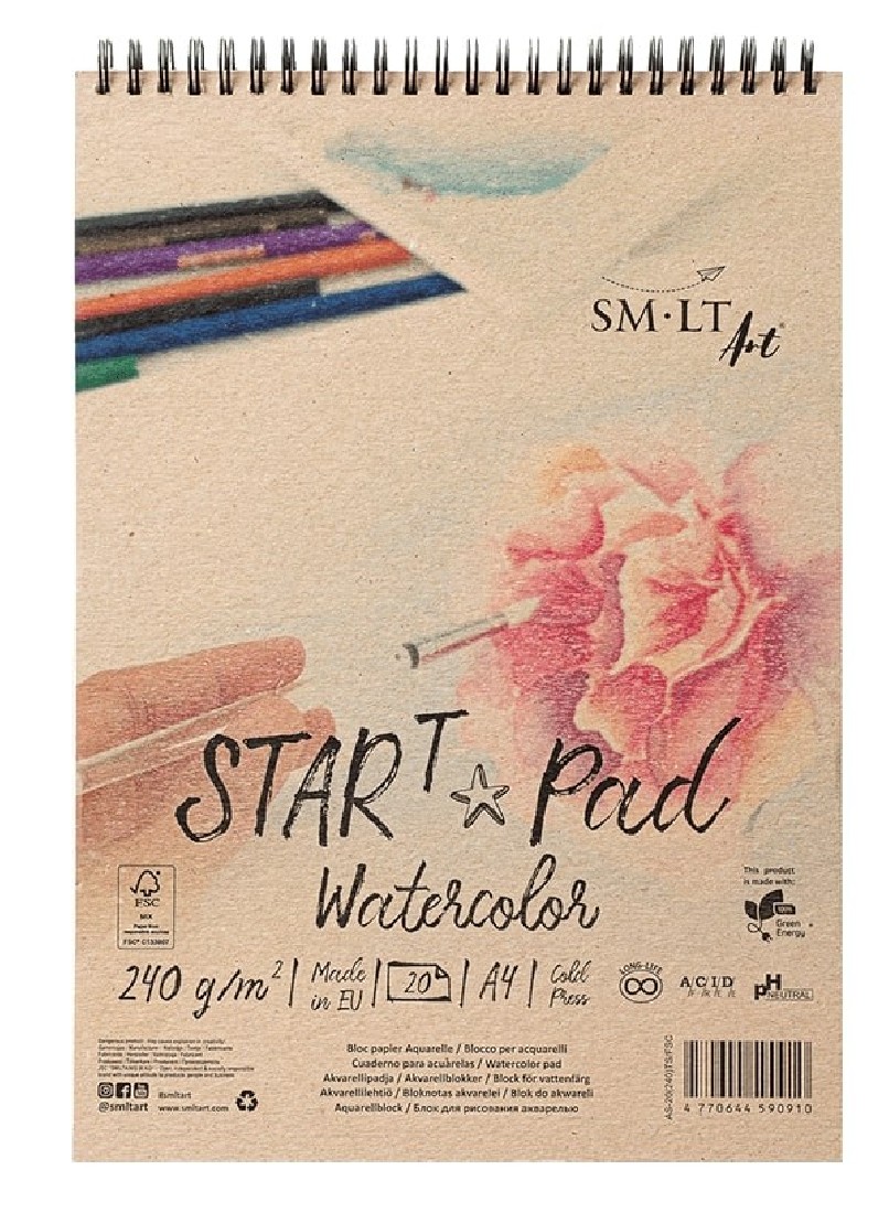 SM-LT ART Start Pad Watercolor, A4  20sh 240gsm