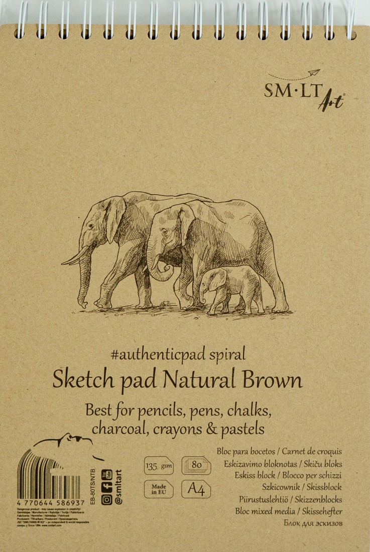 SM-LT ART Sketch pad Natural Brown, A4  80sh 135gsm