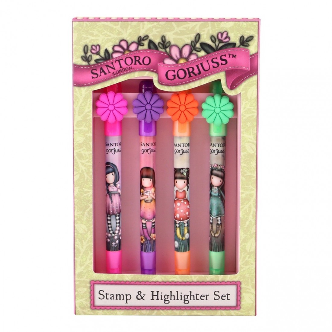 Rolling Stamp and Highlighter Pen Set - In The Forest 1293GJ01 Santoro Gorjuss