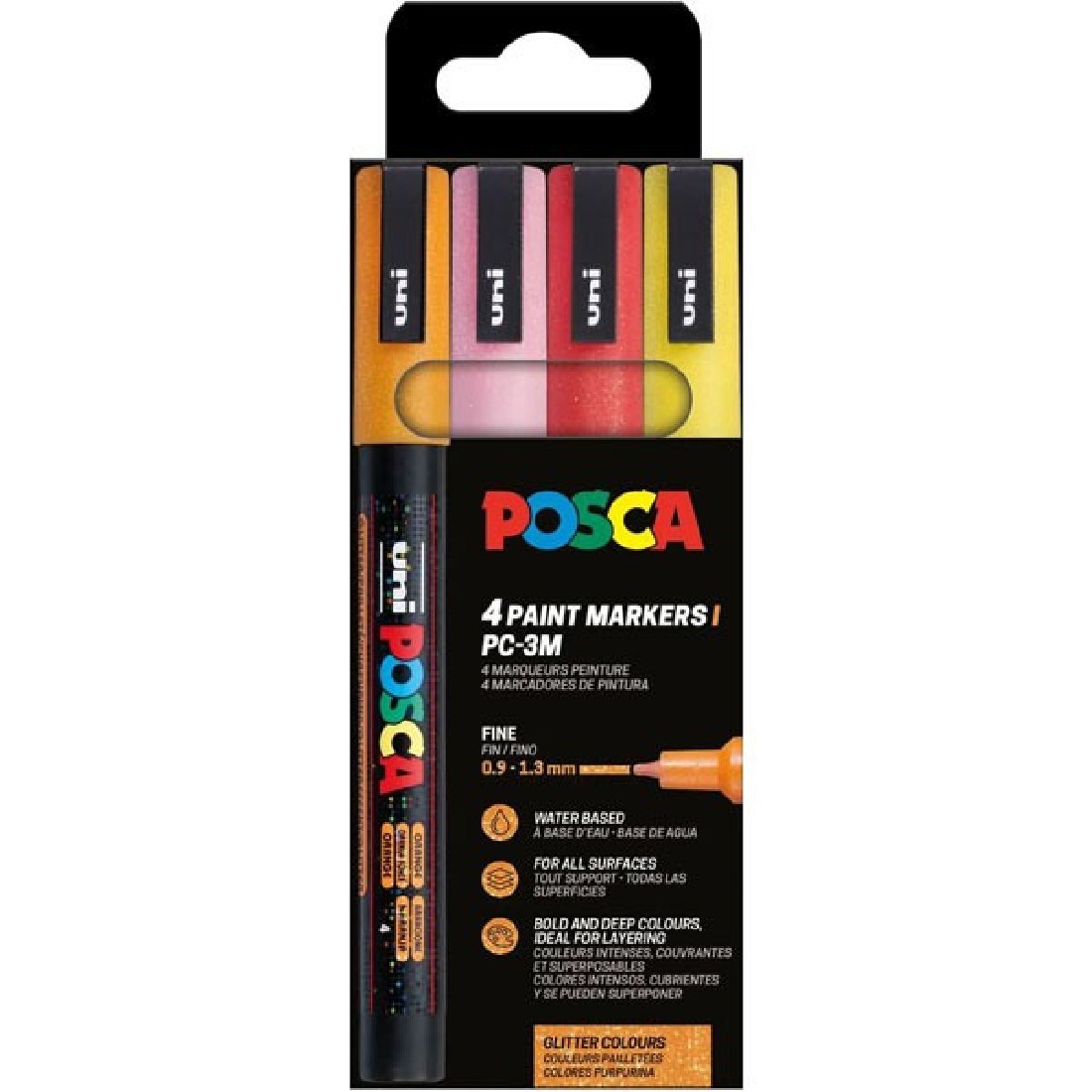 POSCA Σετ 4  Μαρκαδόροι PC-3 Glitter  Colours