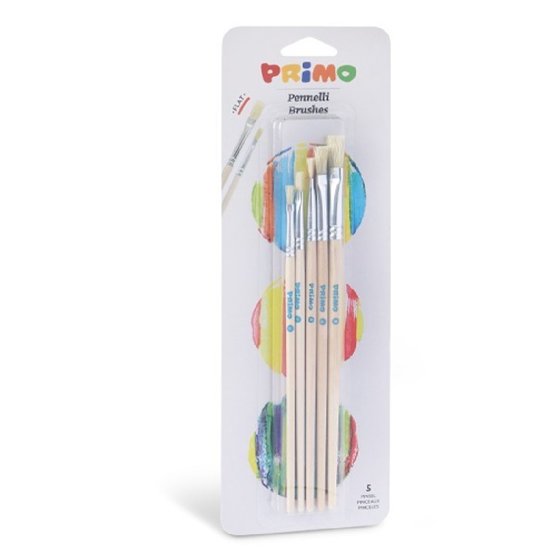 Πινέλα Πλακέ Σετ 5 τεμαχίων1241BPQ Primo