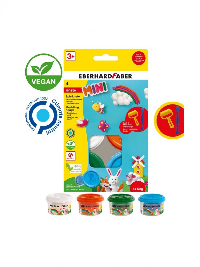 Πλαστοζυμαράκια 4x50gr +2 Εργαλεία Mini Kids 572516 Eberhard Faber