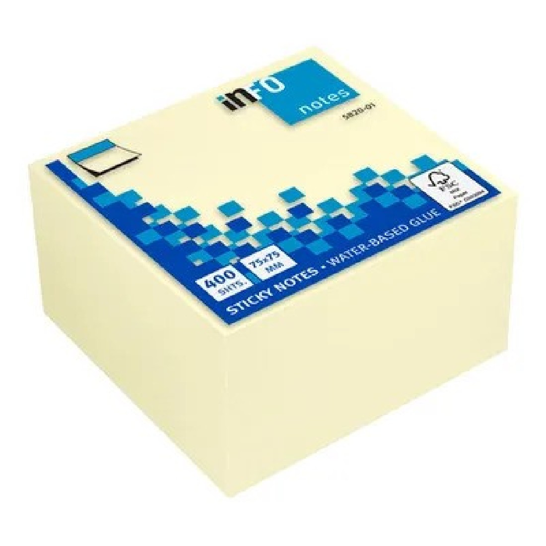 Χαρτάκια Σημειώσεων Κίτρινα Sticky Notes 400 φύλλα  Ν5820-01 Info Notes.