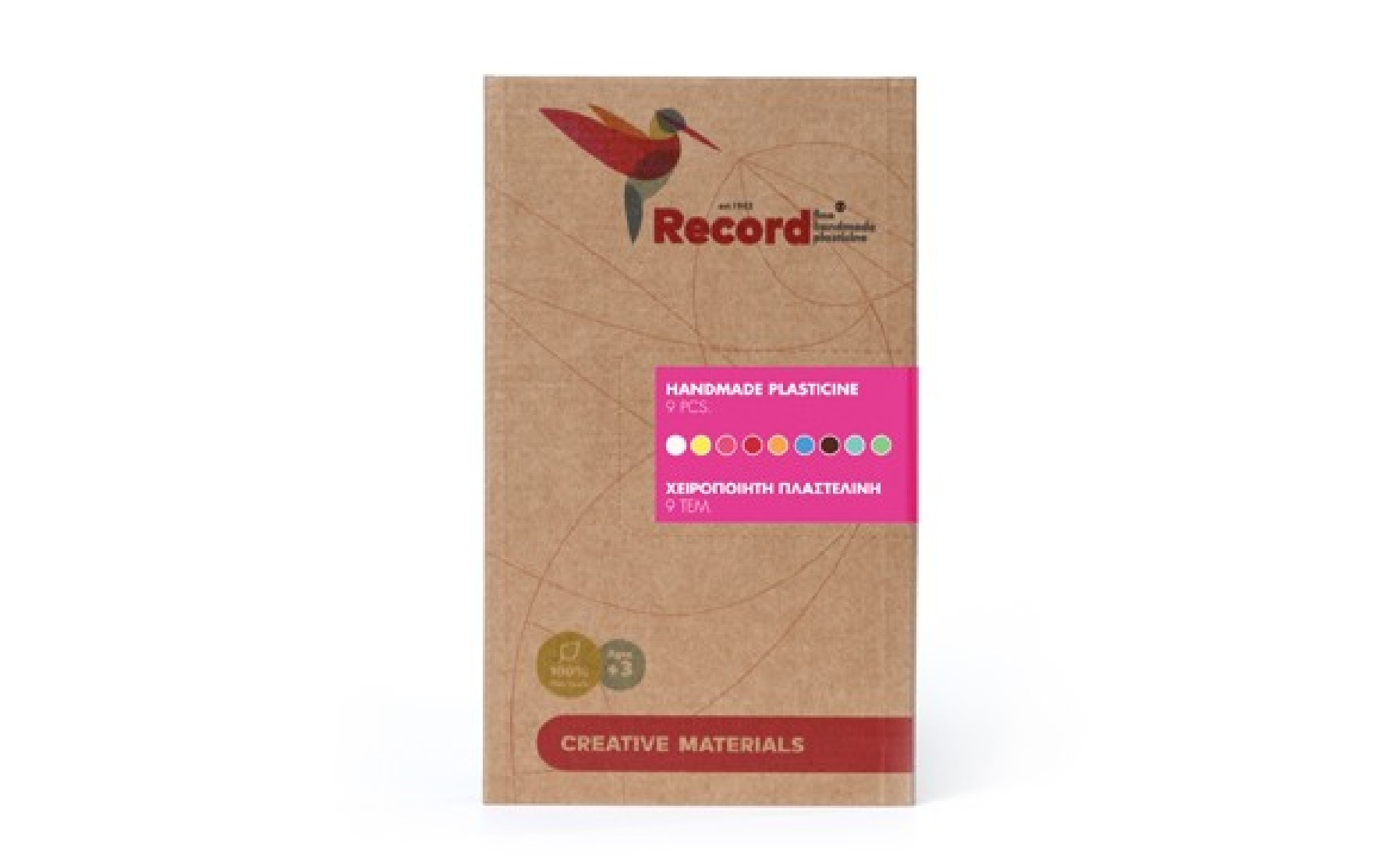 Πλαστελίνη χειροποίητη κασετίνα 9pcs 330gr REX-094 Record