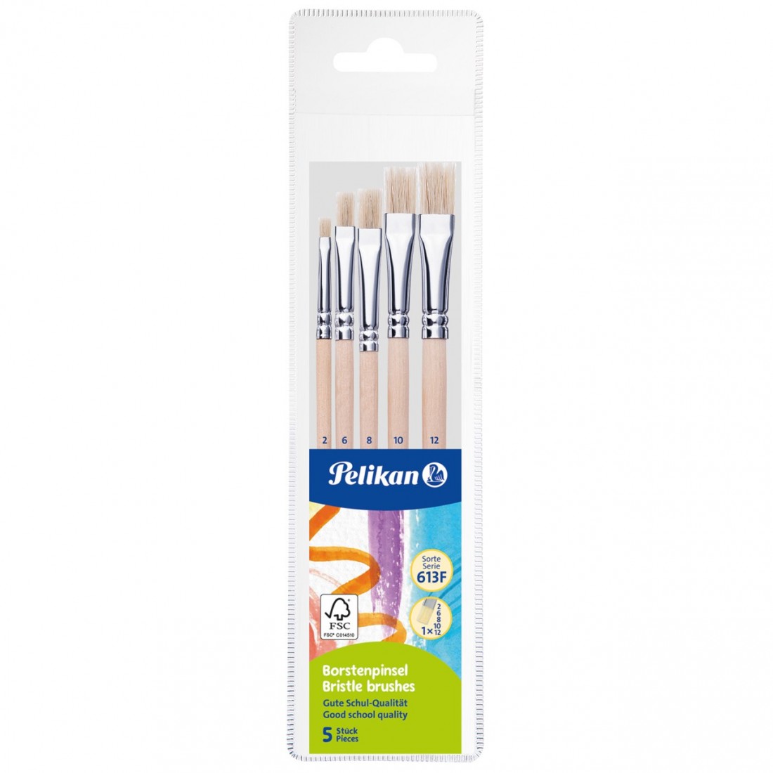 Pelikan Πινέλα Πλακέ 613F  Σετ 5 τεμαχίων 701532