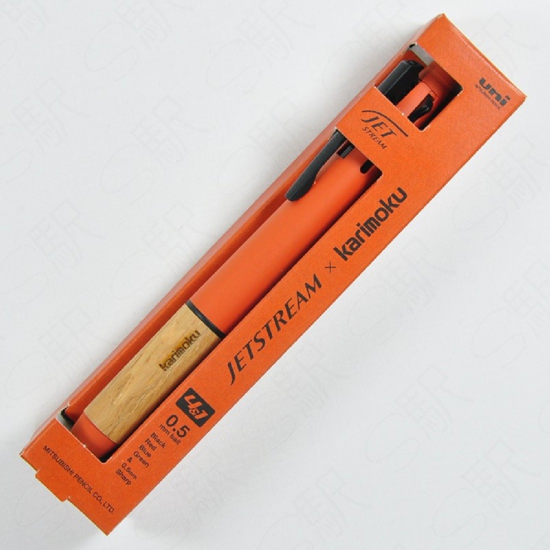 Uni Mitsubishi Jetstream x Karimoku multipen 4 ballpens and 1 pencil 0,5mm MSXE5-KF sunset orange