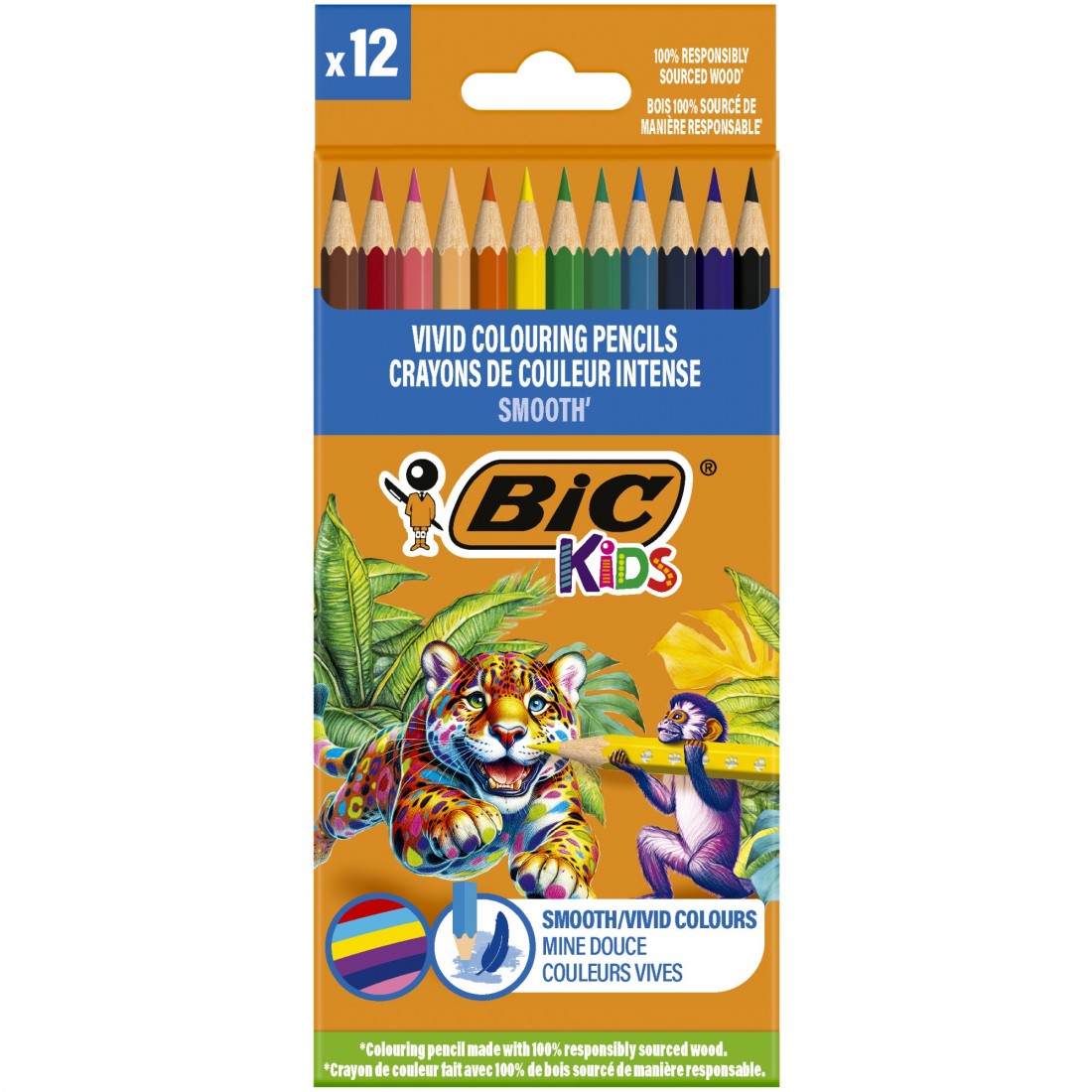 Ξυλομπογιές Kids 12 χρωμάτων 525786 BIC