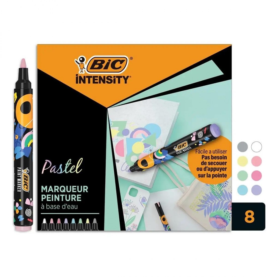 Μαρκαδόροι Ανεξίτηλοι Intensity Pastel 8 τμχ 527429 BIC