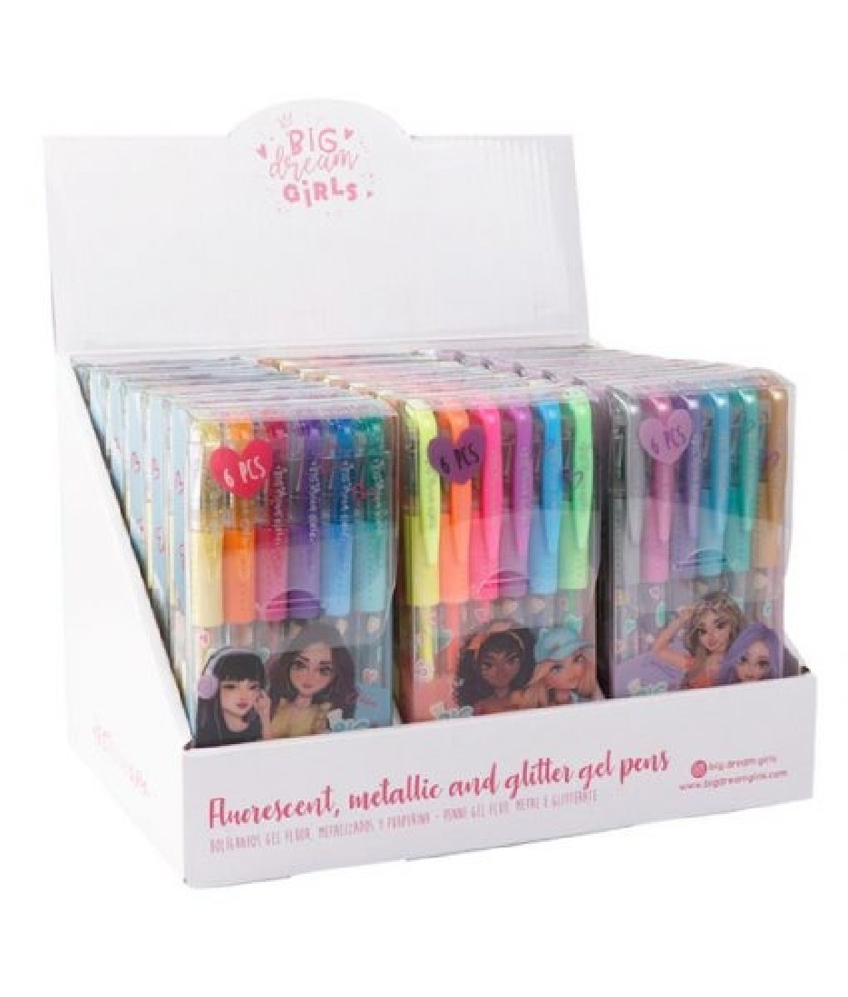 Glitter Gel Pen 6pcs BD23046 Big Dream Girls