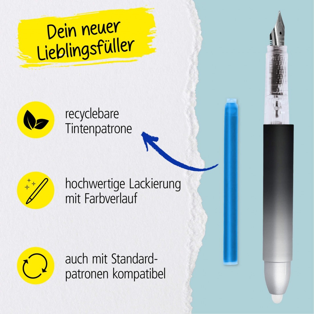 Erasable Fountain Pen ONLINE magiXX Dark Shadow 030325