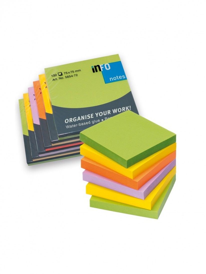 Χαρτάκια Σημειώσεων Spring Rainbow 75x75mm 6x80φ Info Notes